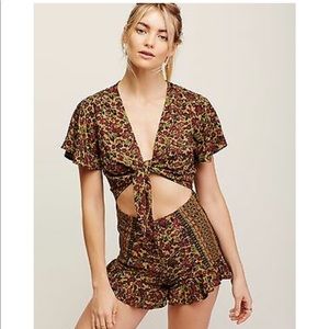Free People surf date tie from floral print romper